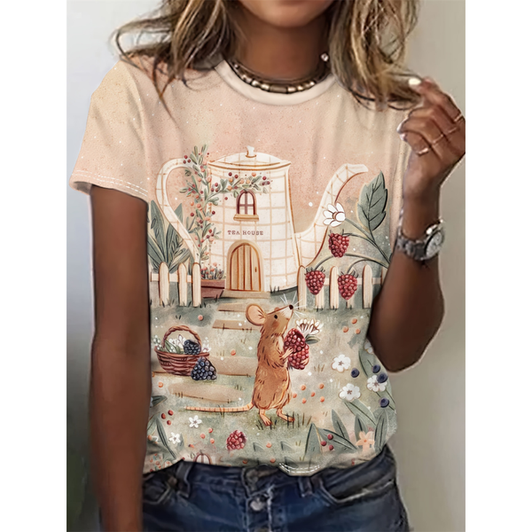 2024 New Fashion Women's T-Shirts Characters 3d Print T-Shirt Harajuku Casual Short Sleeved Top Oversized Female Clothing Summer