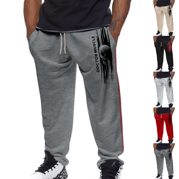Autumn cross-border new Amazon independent station sports men's piece straight leg large size draw rope men casual pants