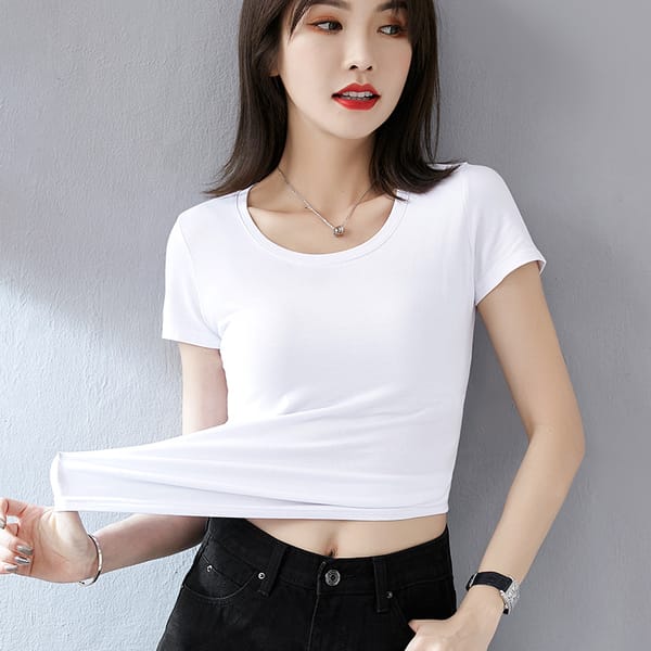 MRMT 2024 Brand New Women's Short Pure White T Shirt Short Sleeved Slim Women's Cotton Top T Shirt Bottoming Shirt Tide