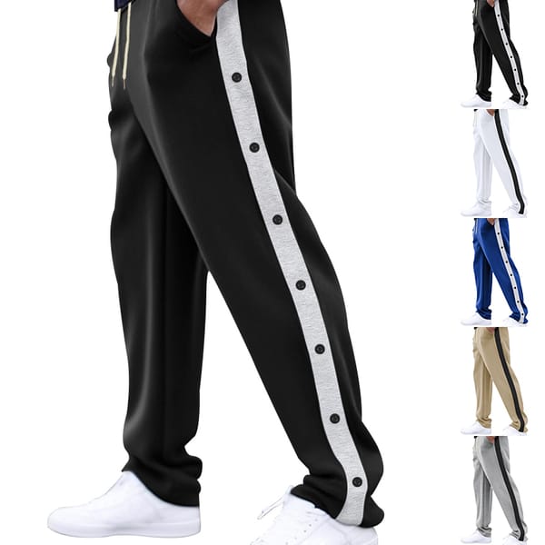 Europe and the United States cross-border heavy leisure sports men's autumn loose splicing strip oversize straight cylinder wide