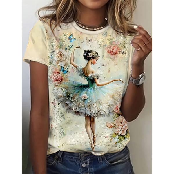 2024 New Fashion Women's T-Shirts Characters 3d Print T-Shirt Harajuku Casual Short Sleeved Top Oversized Female Clothing Summer
