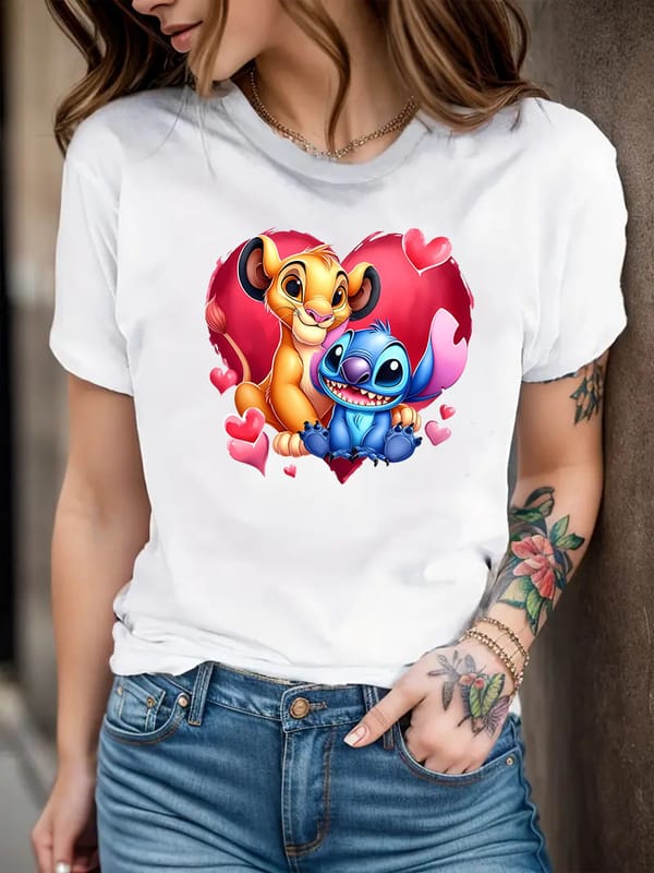 Stitch Disney Women's T-shirt Female Clothing Tees Y2k Top Women Casual T Shirt Women Clothing y2k clothes tops Stitch T-shirts