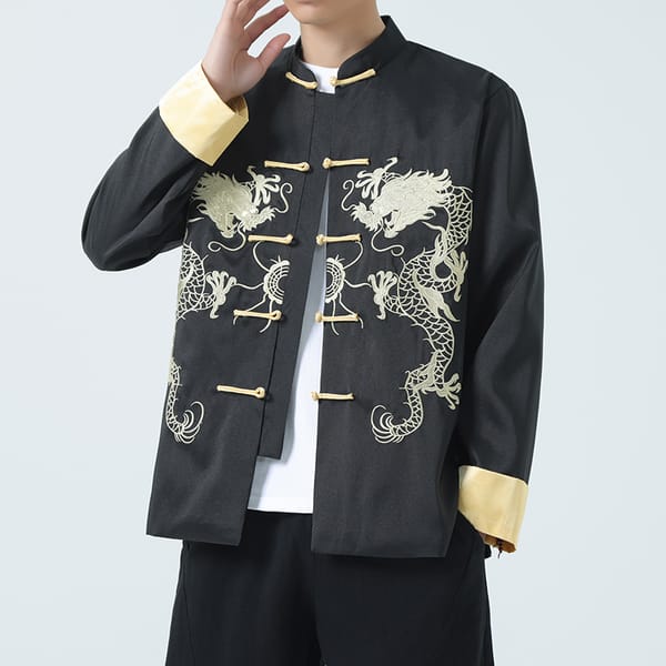 Fashion Men's Jacket Casual Embroidery Jackets Men Single Breasted Clothes Men Stand Collar Coat Male Outwear New Streetwear