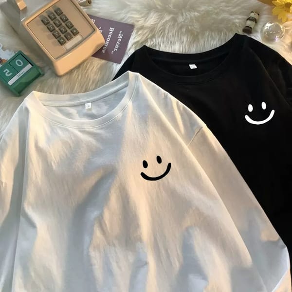 Long SleeveTMen's T-shirt/Women's Spring Cotton Shirt/Autumn Loose Cotton Couple Print All-Match Fashion Top