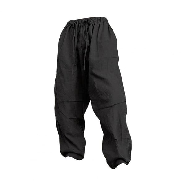 Men Trousers Men's Drawstring Elastic Waist Wide Leg Sweatpants with Pockets for Daily Wear Casual Sports Activities Wide Leg