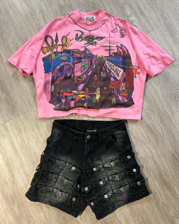 Retro Gothic Cartoon Pattern Oversized T-shirt Women's Spring and Autumn 2024 New Fashion Rock Harajuku Loose Casual y2k Top