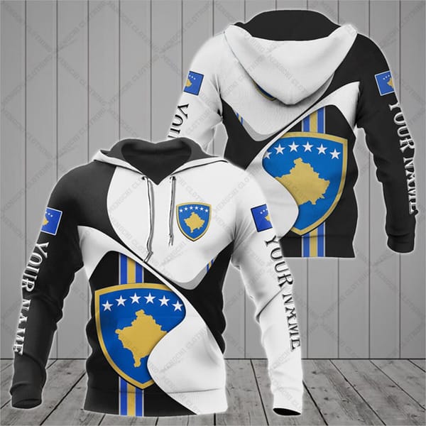 Custom Name Kosova Emblem Graphic Unisex Hoodies Loose Men's Fashion Sweatshirts Boy Casual Pullover Oversized Streetwear Tops