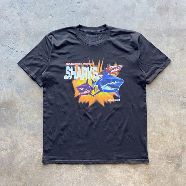 Vintage Versatile Summer Shark Printed T-shirt Loose Harajuku Daily Cotton Tops for Women's Streetwear Y2k Short-Sleeves