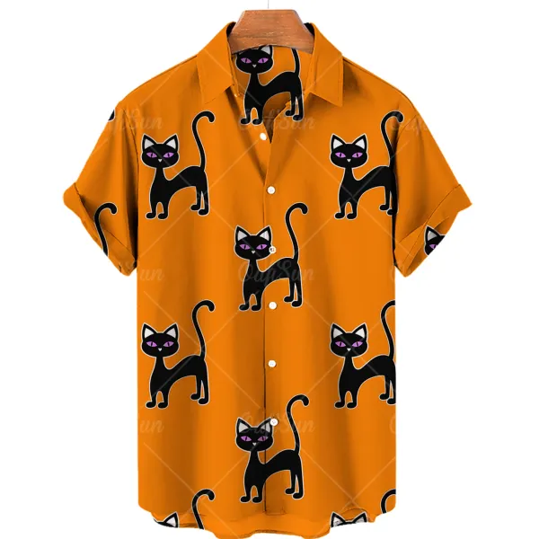 Hawaiian Shirts 3d Print Abstract Cats Men Women Clothing Summer Beach Short Sleeve Blouse Fashion Men's Vocation Lapel Camisa