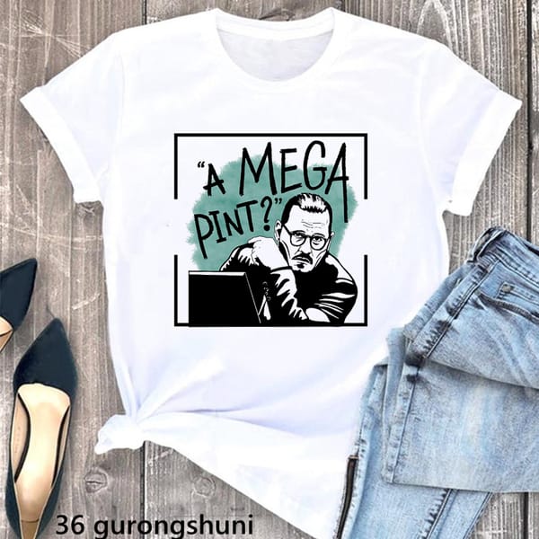 Women'S Clothing A Mega Print T-Shirt Girls Aesthetic Art Clothes Funny White Tshirt Femme Summer Short Sleeve Female T-Shirt