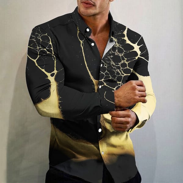 Men's Shirt Colorful Patterns 3d Print Long Sleeve Shirts Autumn Casual Man Clothing Luxury High Quality Oversized Shirt For Men
