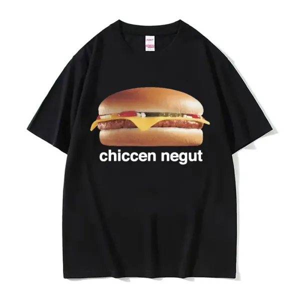 Chiccen Negut Funny Meme Gift Graphic T Shirt for Men Women's Fashion Casual Oversized T-shirt Cotton Short Sleeve T-shirts Tops