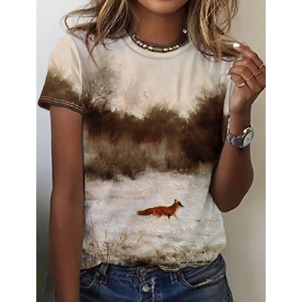 Retro Animal Women's T-Shirts Summer 3d Print T-Shirt Harajuku Casual Short Sleeved Top Oversized Fashion Female Clothing