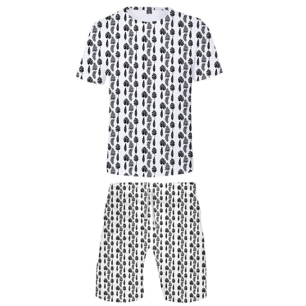 Short sleeve shorts suit men's and women's clothing flame aperture Fashion pure cotton Pants T-shirt set 3D digital printing32