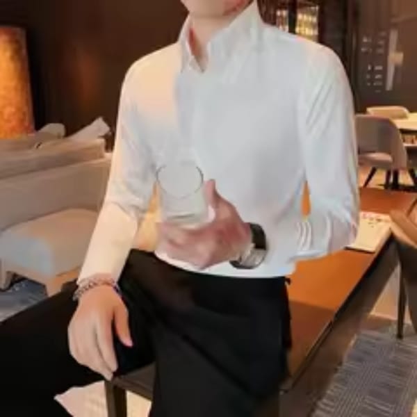 2024 Autumn Winter Classic Solid Color Long Sleeve Shirts Men's Casual Versatile Business Dress Shirt Social Party Men Clothing