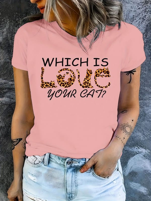Letter Print T-shirt, Short Sleeve Crew Neck Casual Top For Summer & Spring, Women's Clothing