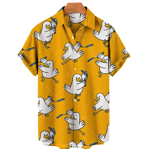 2023 Original Men's Shirt Summer New 3d Animal Print Hawaiian Shirt Casual Button Collar Loose American Fashion Tops Big Clothes
