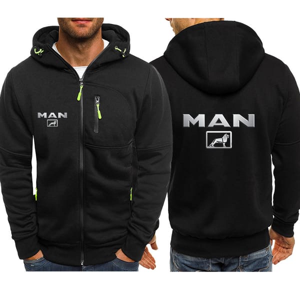 2024 New Spring Autumn MAN Truck Logo Hoodied Men's Fashion Long Sleeve Zipper Cotton Hip-Hop Harajuku Hoody Casual Jacket