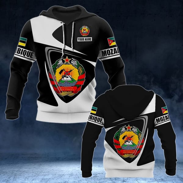 Mozambique Flag and Emblem Pattern Hoodies For Male Loose Men's Fashion Sweatshirts Boy Casual Clothing Oversized Streetwear