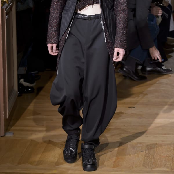 Men's Wide Leg Pants Spring And Autumn New Fashion Trend Catwalk High Street Casual Large Size Nine Points Pants