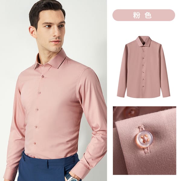 High-end men's formal wear with Modal long sleeve wear free fashion business casual breathable high quality slim fit