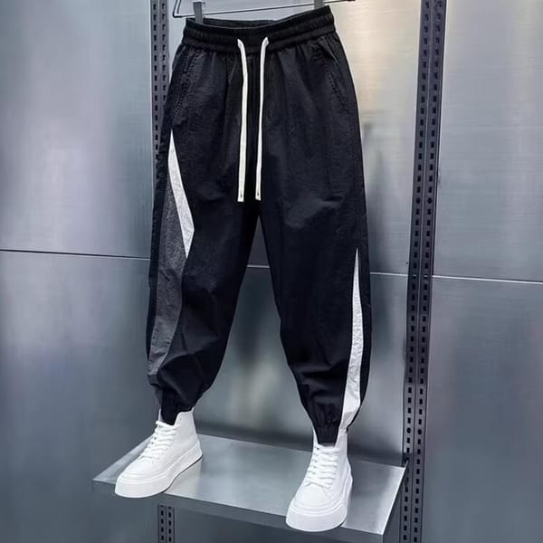 Multi-pocket Design Trousers Ankle-banded Trousers Versatile Men's Cargo Harem Pants Stylish Drawstring Waist for Daily