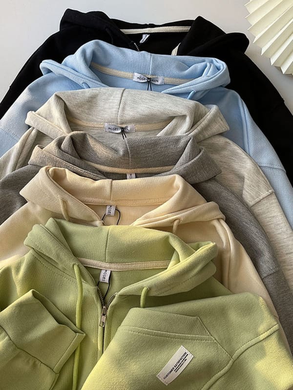 Women's Hoodie 2022 New Autumn Hooded Zipper Solid Sweatshirt Spring Korean Style Casual Loose Cardigan Jacket All-Match