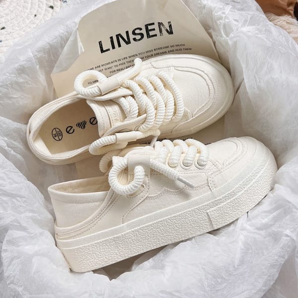 2023 Summer New Heel Treadable Half Trailer Canvas Shoes for Women's Simple Versatile Little White Shoes Platform Sneakers Women