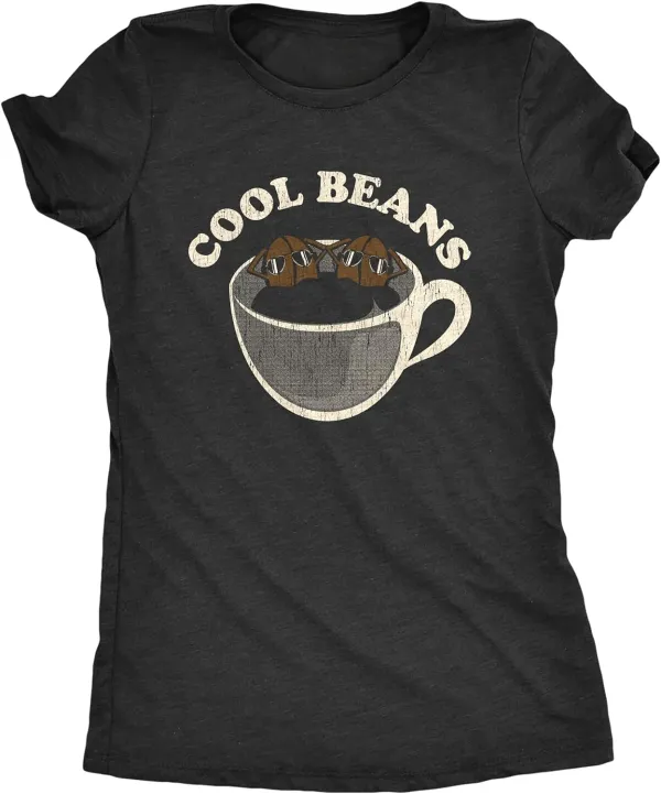 Women's T Shirts Cool Beans Coffee Caffeine Lover Graphic Novelty Tee