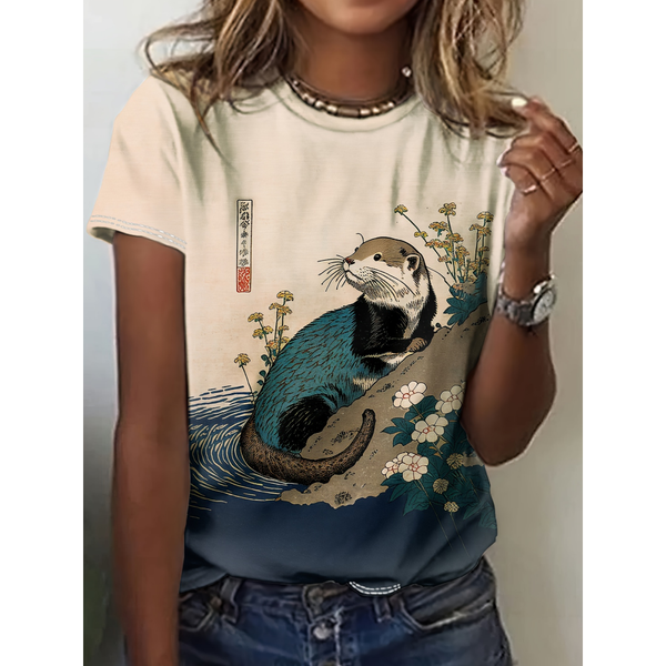 Cartoon Cat Funny Women's T-Shirts Cartoon Characters Cute 3d Print T-Shirt Casual Short Sleeve Top Tee O Neck Female Clothing