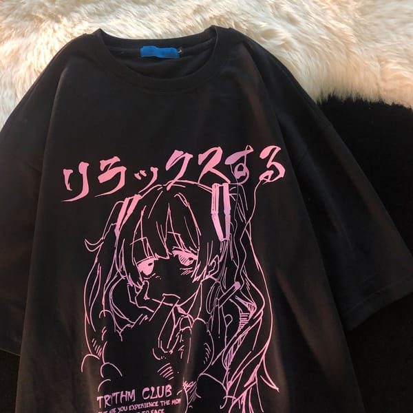 Women's Clothing 2022 Y2k Japanese Harajuku Graphic Kawaii T-Shirts Anime Print Oversized T-Shirt Plus Size grunge Tops women