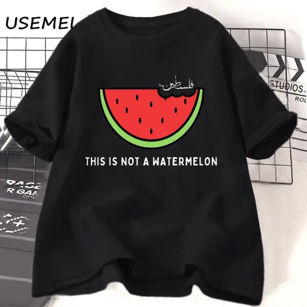 This Is Not A Watermelon Palesti T-shirts Women Men Cotton High Quality Printed Clothing Graphic Tee Oversized Women's Clothing