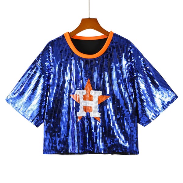 Summer New Sequins Round Neck Geometry Letter Short Sleeve Female Straight Streetwear Hip Hop Night Club Women's T-Shirt